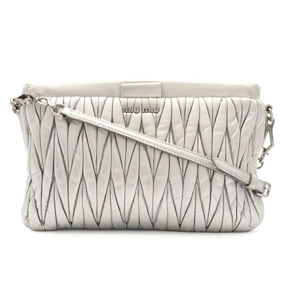 Miu Miu Matelassé Gather Shoulder Bag
